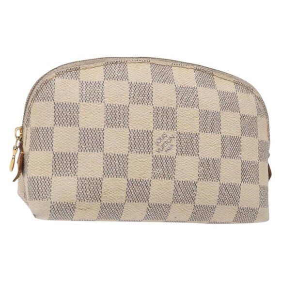 LOUIS VUITTON Damier Azur Pochette Cosmetic PM Pouch N60024 LV Auth 133169 - Picture 1 of 16
